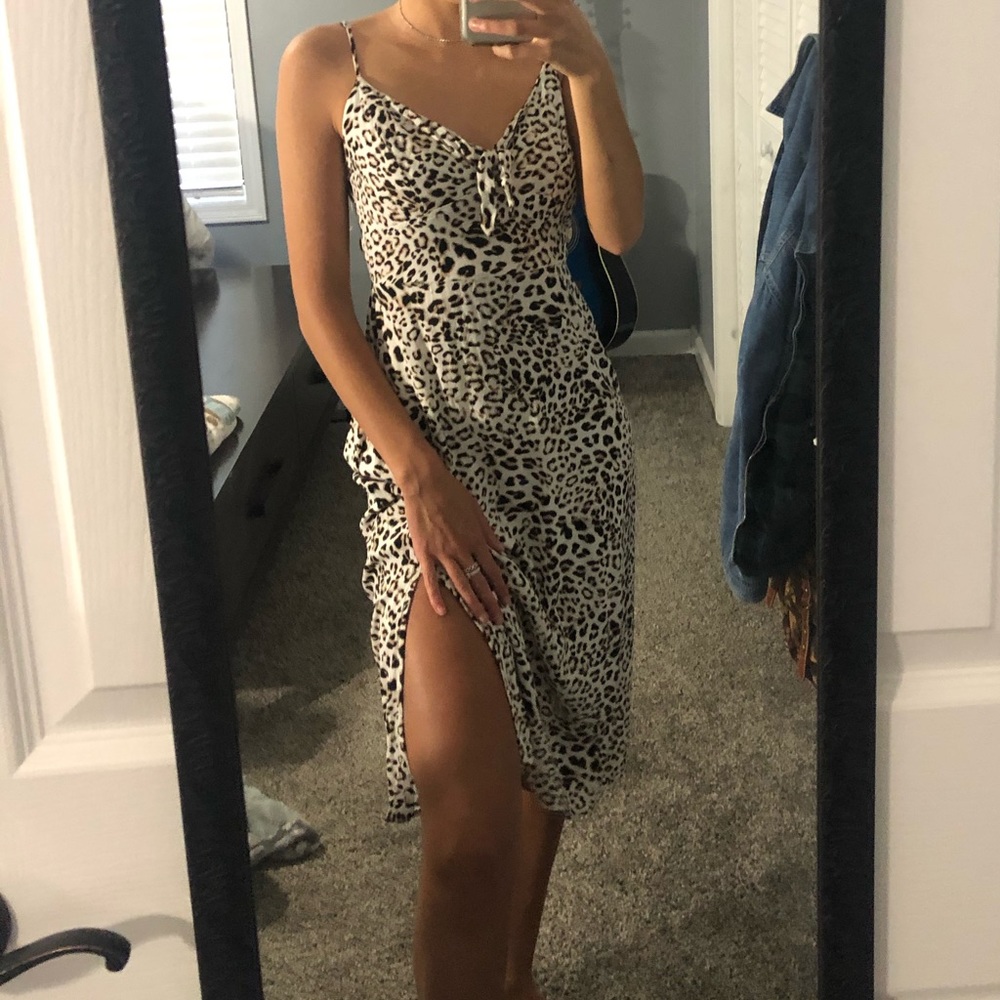 cheetah print dress with slit !